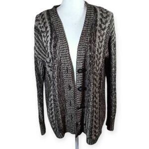 FOREVER 21 BLACK & CREAM CARDIGAN SZ.S EUC